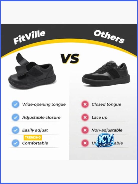 Extra Wide Diabetic Walking Shoes Hook & Loop Closure Orthopedic Sneakers for main image 4